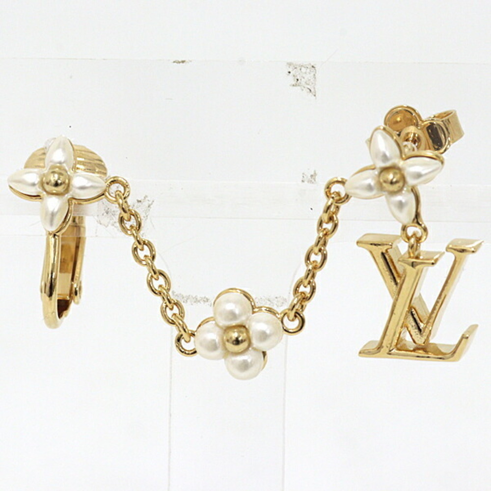 LOUIS VUITTON Gold Pearl Earrings - Picture 4 of 6